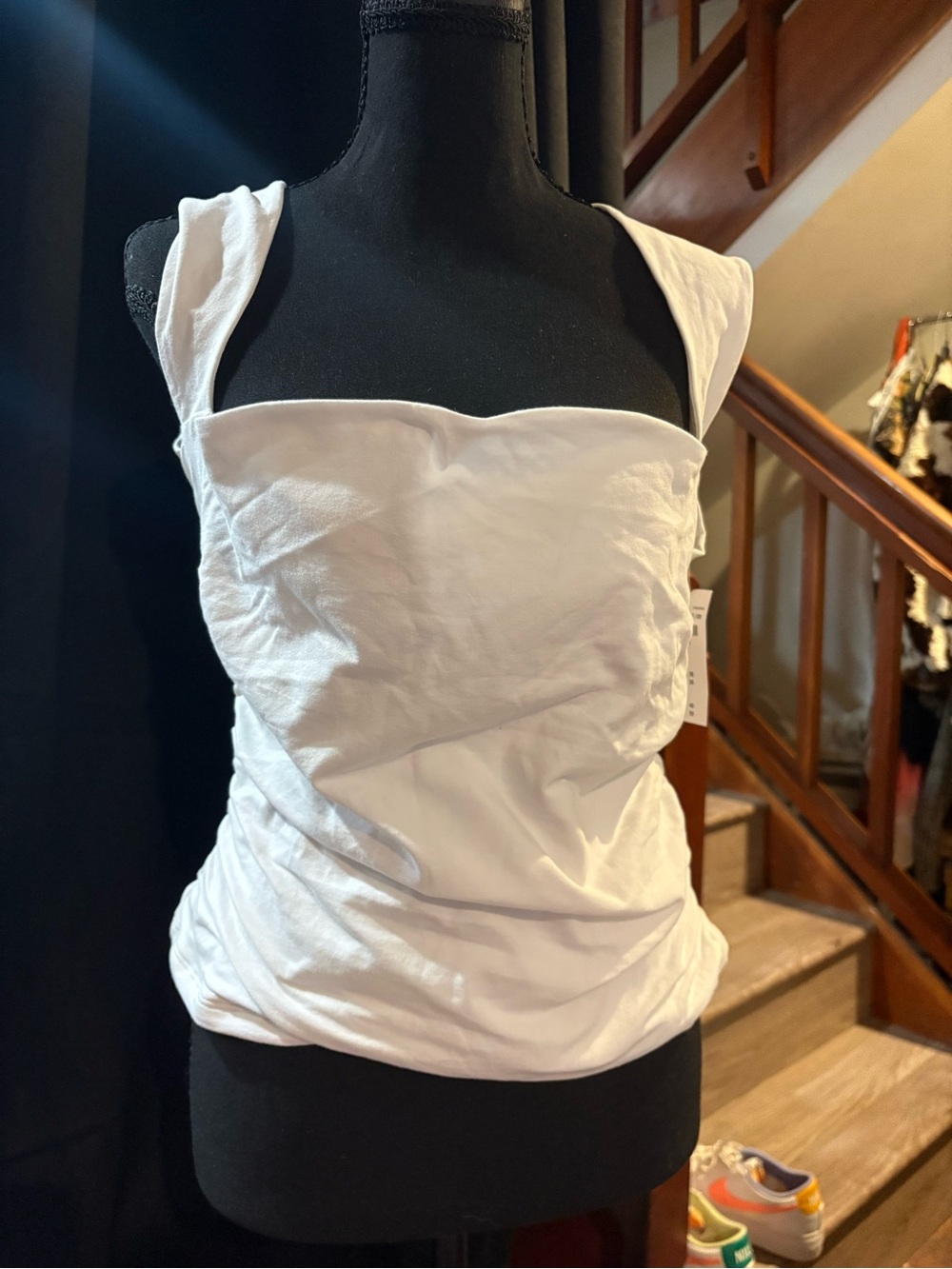 Abercrombie and Fitch Women’s White Square-Neck Tank Top